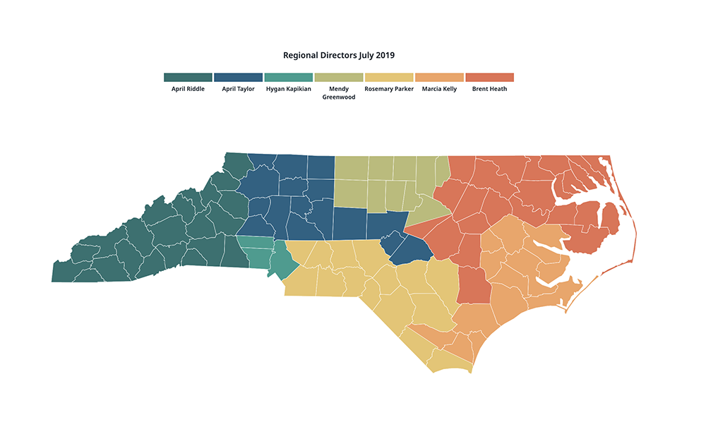 map of North Carolina Insurance District shifts